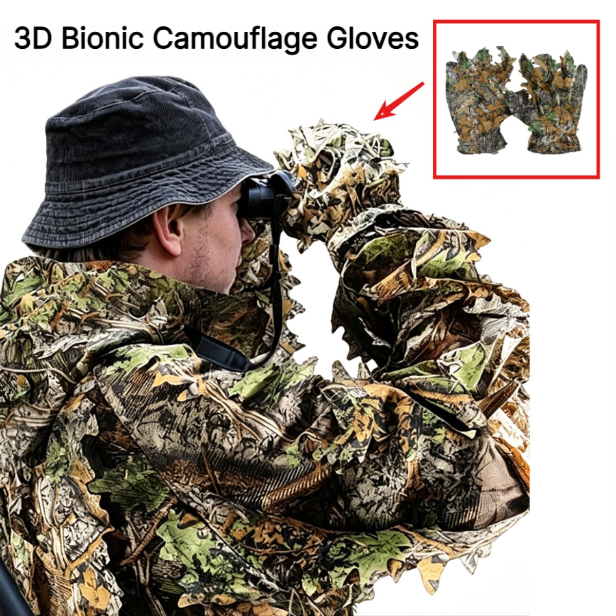 3D Camouflage Leaf Hunting Glo - Outdoor Sport Gloves 评论和价格